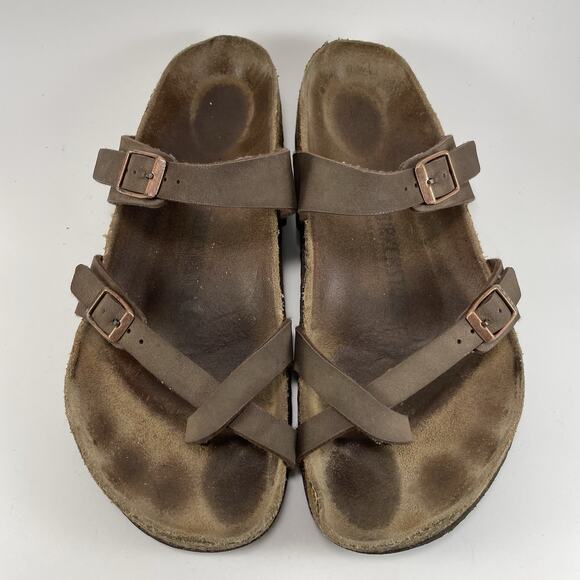 Birkenstock Mayari Toe Loop Sandals Womens Size 40 US Size 9-9.5 Brown Birkibuc - Picture 10 of 10